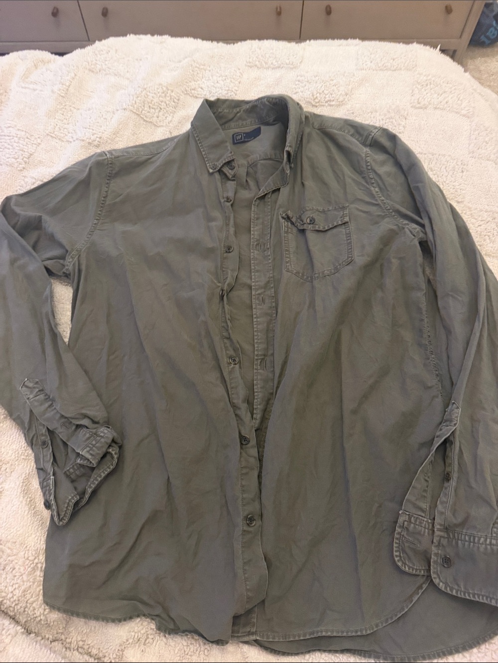 GAP Olive Green Men's Button-Down Shirt